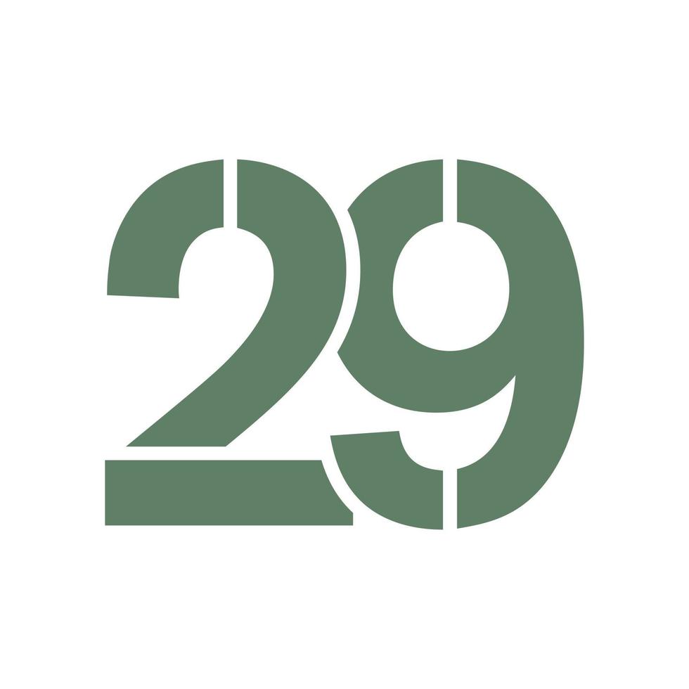 29 logo design vector isolated on white background.