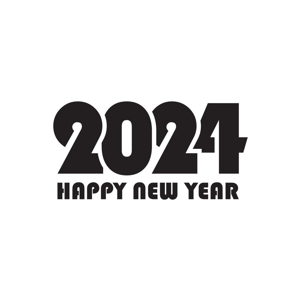 2024 HAPPY NEW YEAR logo design vector isolated on white background.