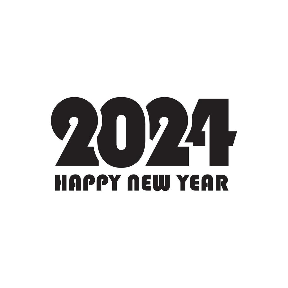 2024 HAPPY NEW YEAR logo design vector isolated on white background ...