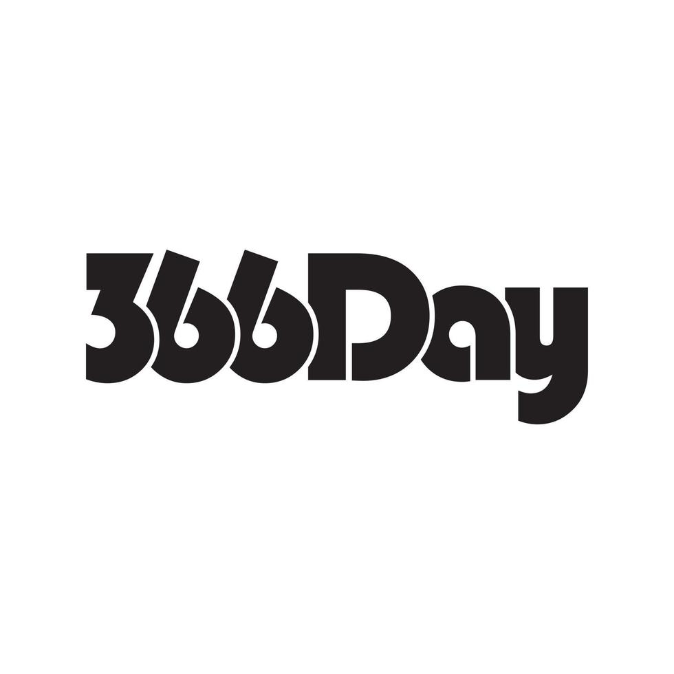 366 DAY text design vector isolated on white background.