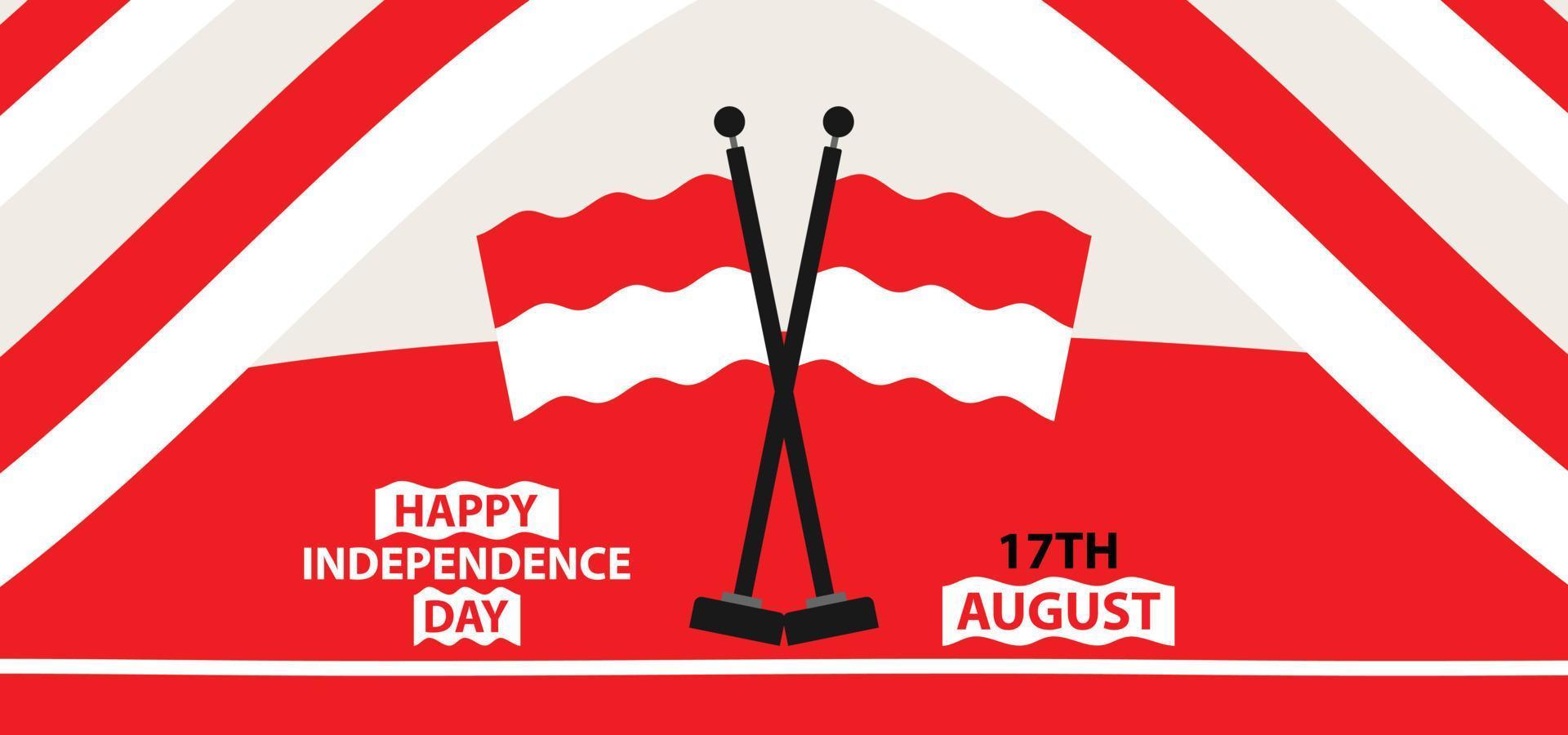 Indonesian memorial holiday 17th of August design element with flag vector