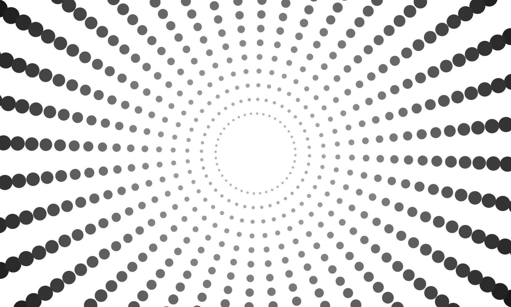 black and white spiral dots background vector