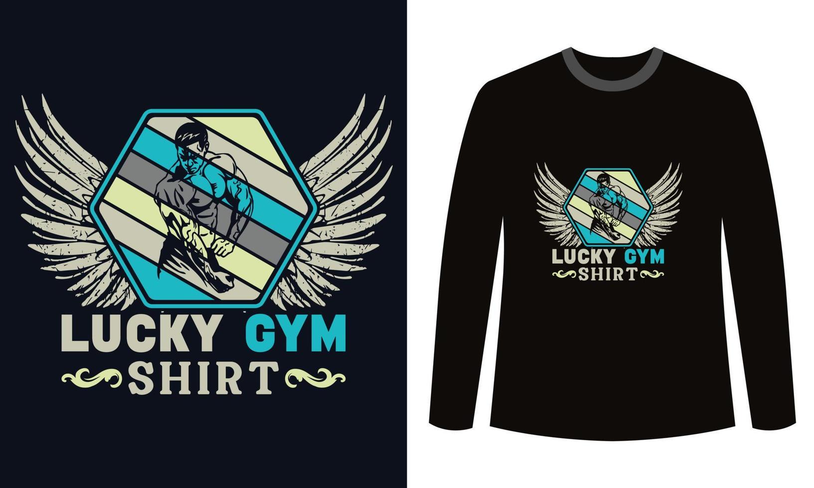 Gym Fitness t-shirts Design Lucky Gym vector