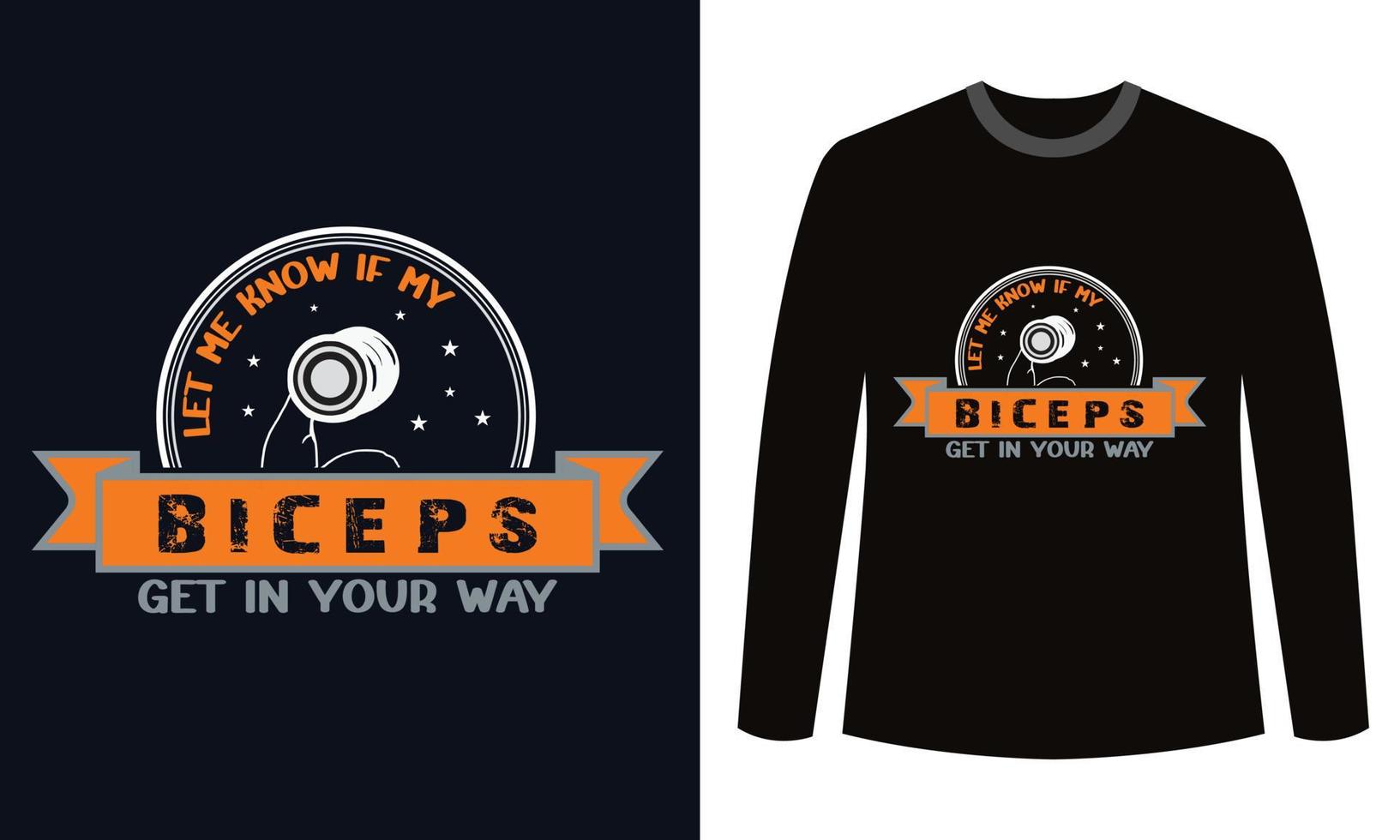 diseño de camisetas de gimnasio fitness avísame si mis bíceps se interponen en tu camino vector