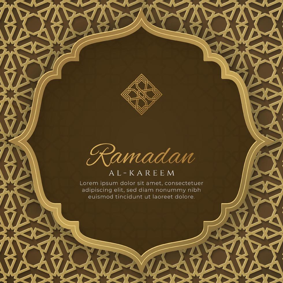 Ramadan Kareem Arabic Islamic Elegant golden Luxury Ornamental Background with Arabic Pattern vector