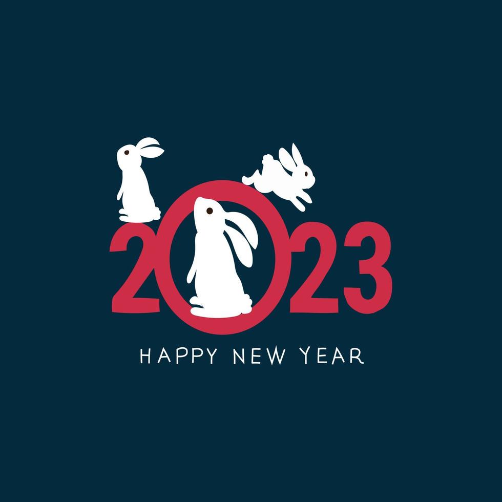 Chinese new year 2023 is a year of the Water Rabbit. Vector illustration