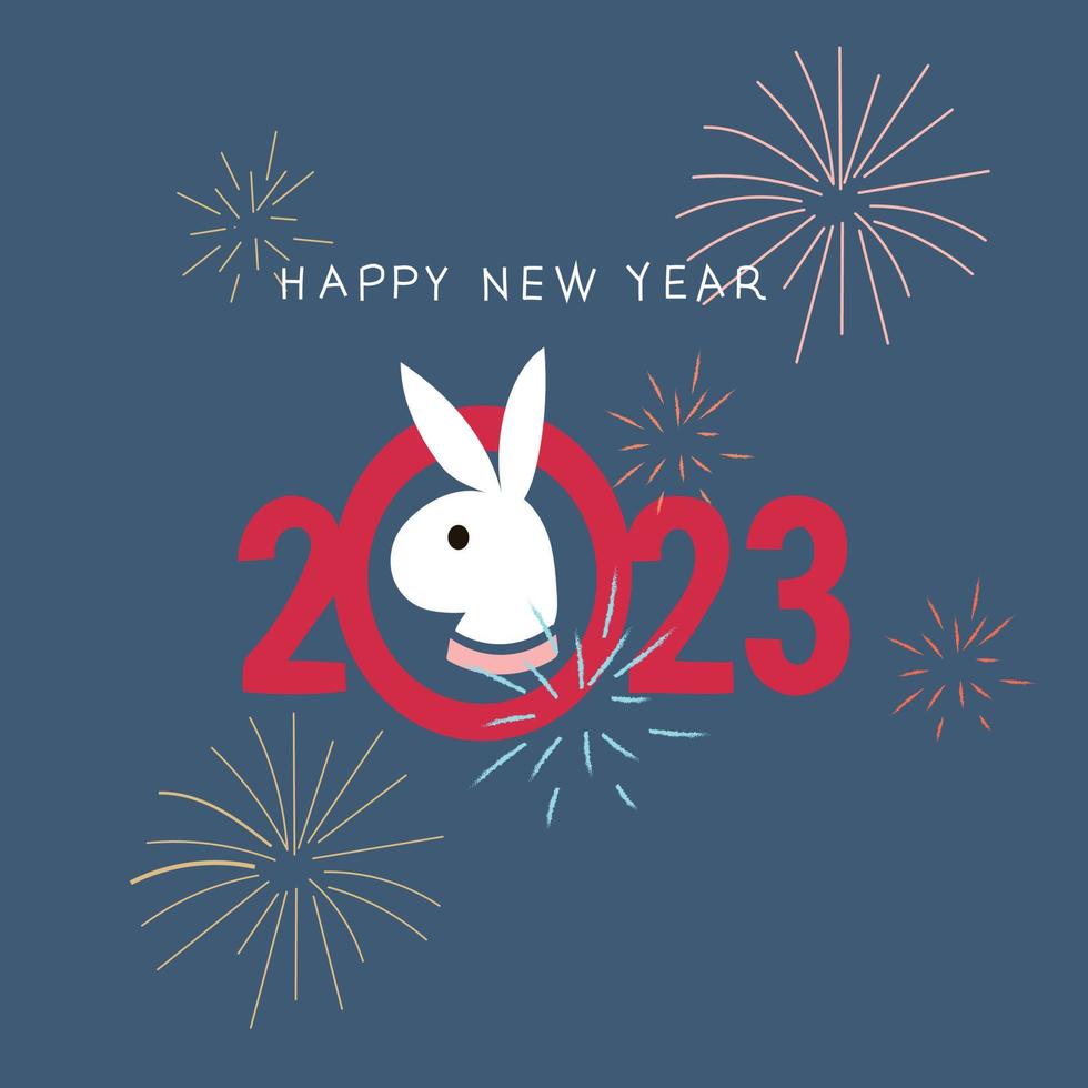 El año nuevo chino 2023 es el año del conejo de agua. ilustración vectorial vector
