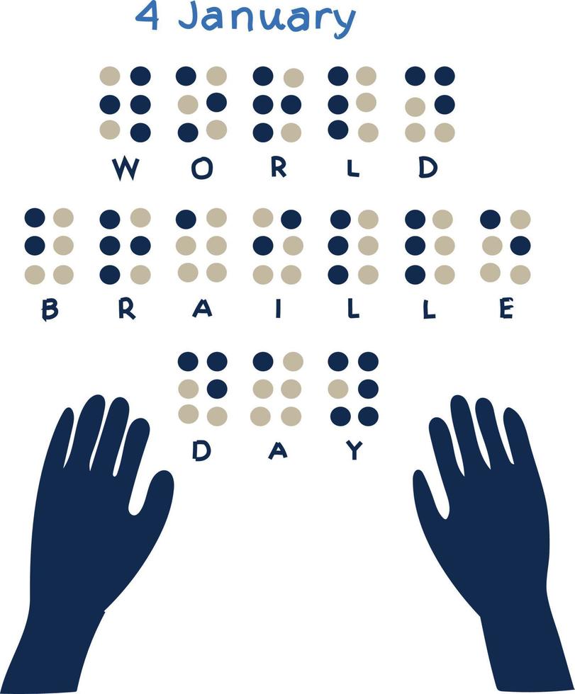 4 de enero es el día mundial del braille ilustración vectorial vector