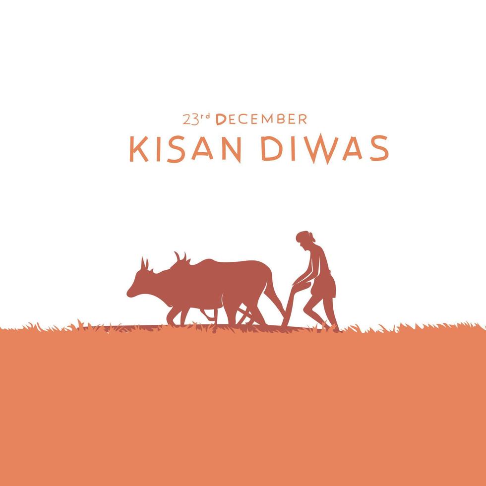 vector del día de los granjeros de kisan divas