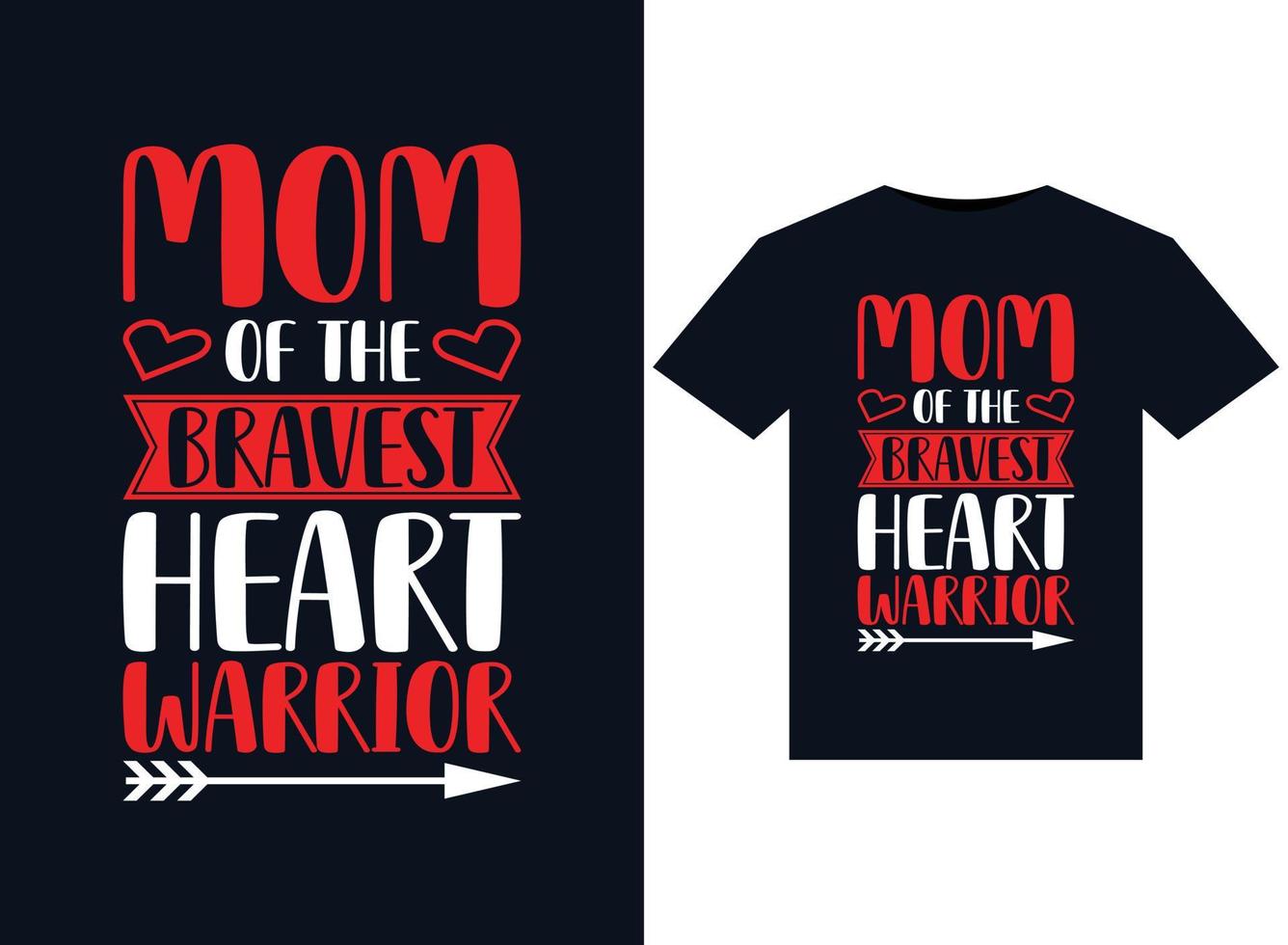 mamá de las ilustraciones más valientes del corazón para el diseño de camisetas listas para imprimir vector