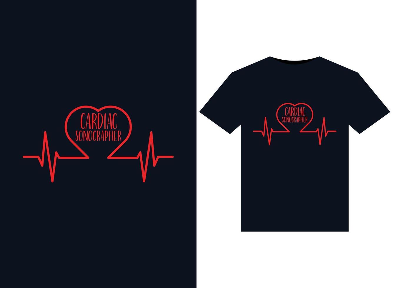 Cardiac Sonographer illustrations for print-ready T-Shirts design vector