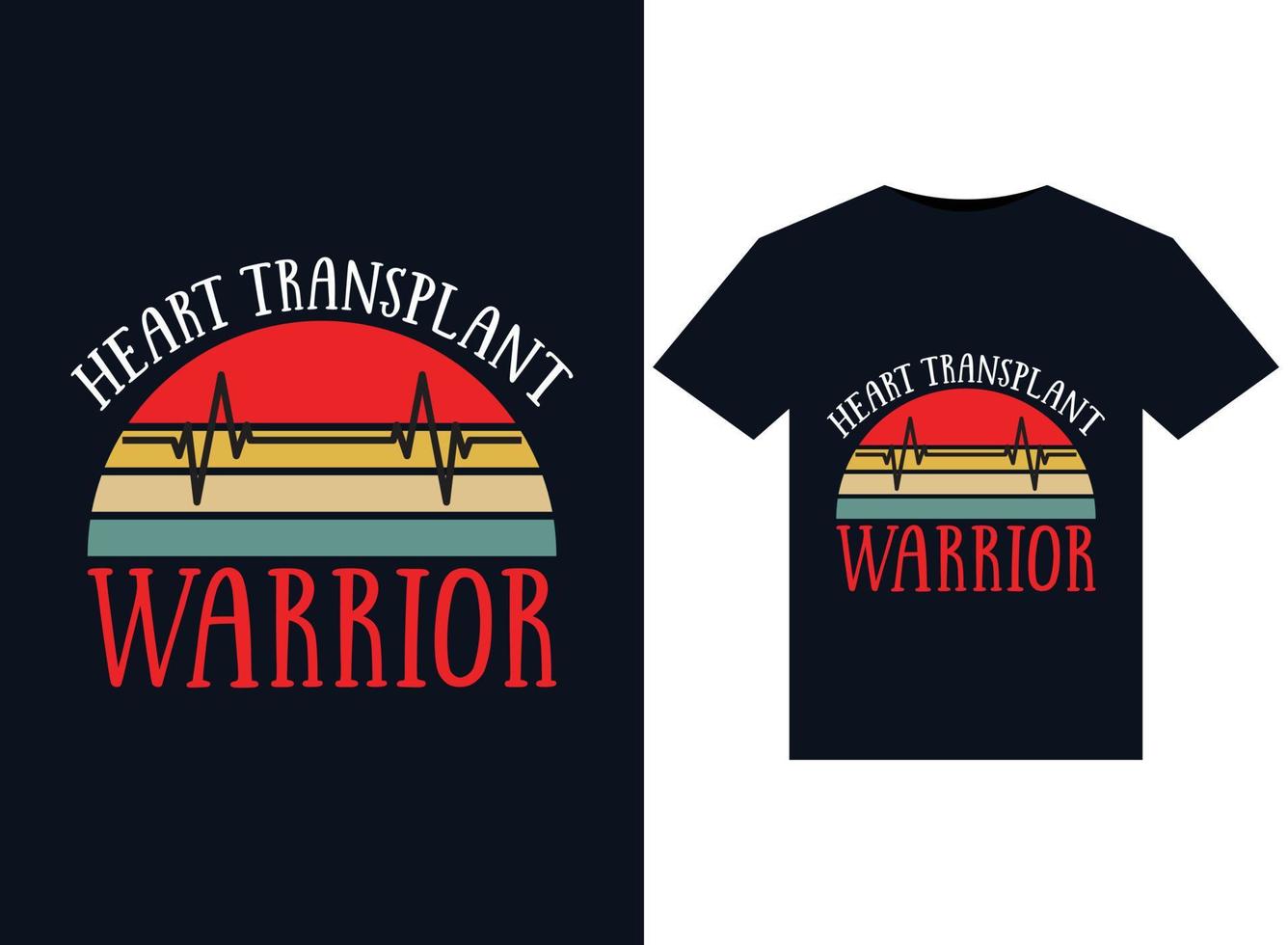 Heart transplant warriorillustrations for print-ready T-Shirts design vector