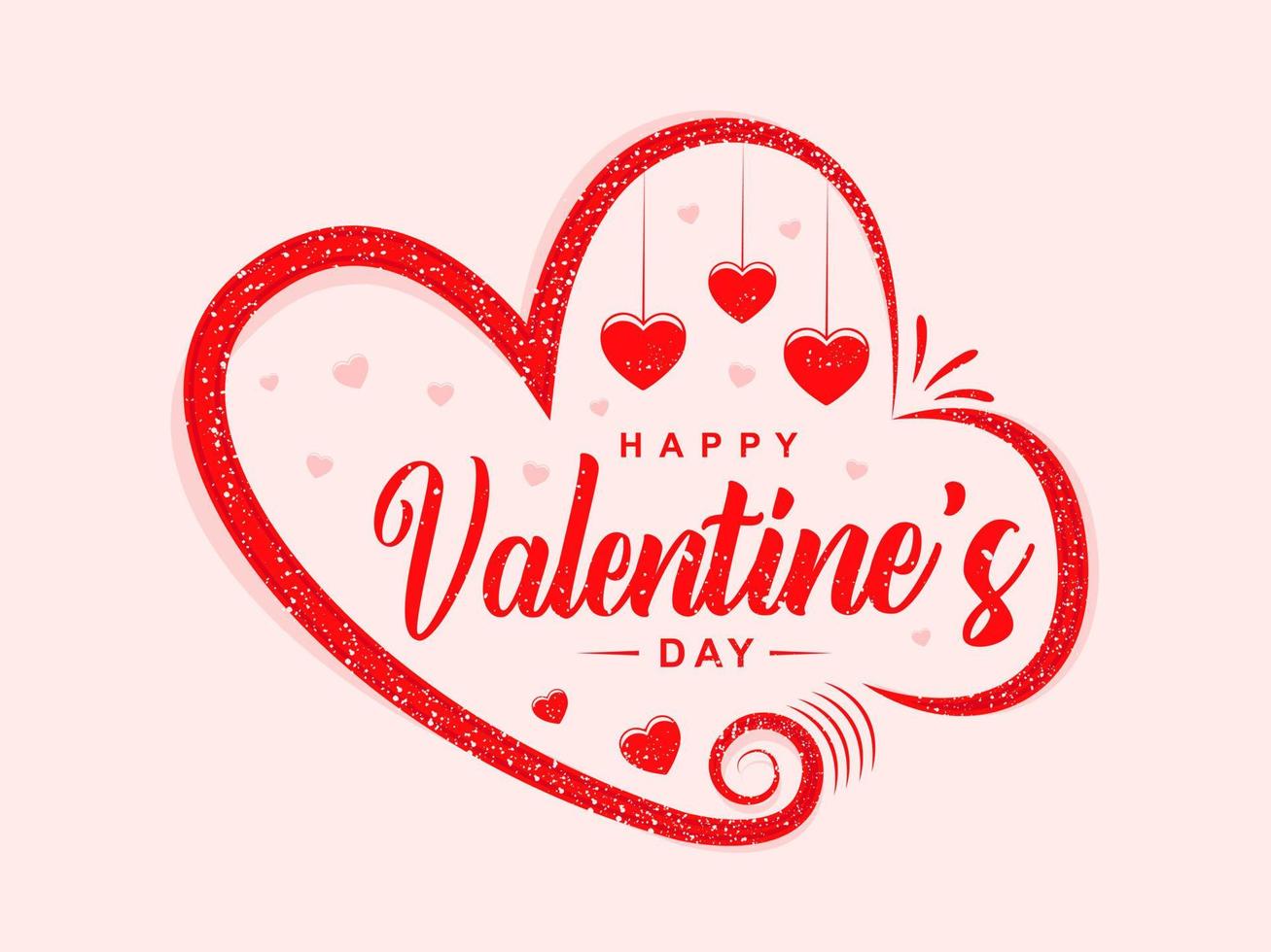 Happy Valentines Day lettering vector illustration white background