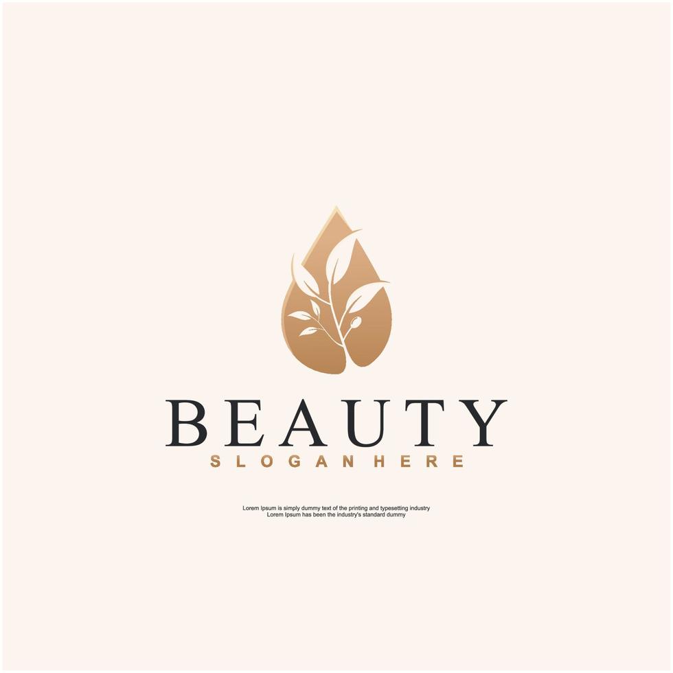 vector leaf oil logo design template
