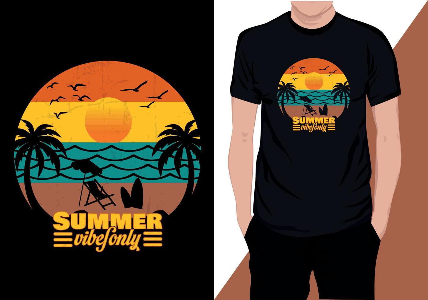 Summer vibes  only vintage retro vector