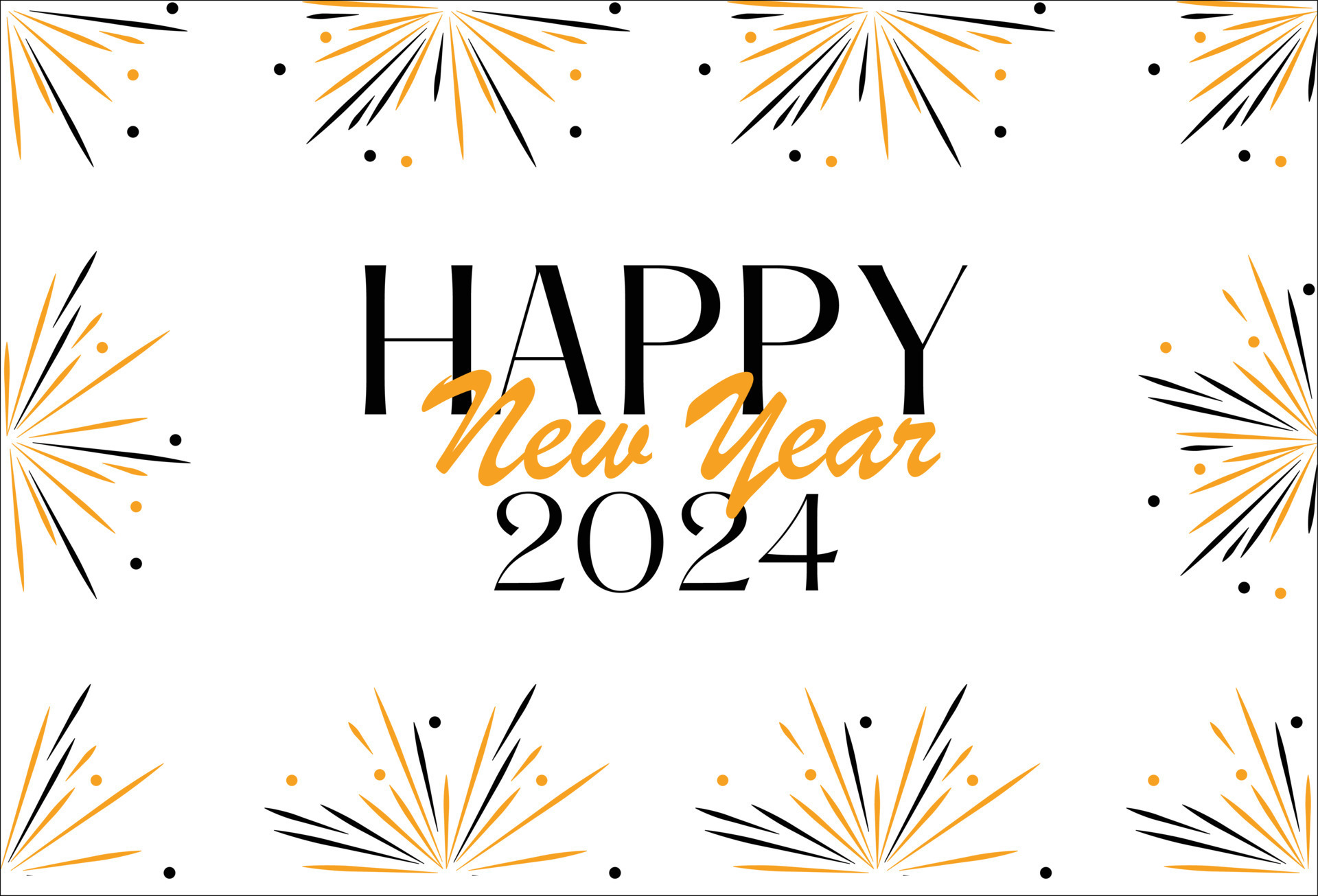 Happy New Year 2024 New Year Card Vector 