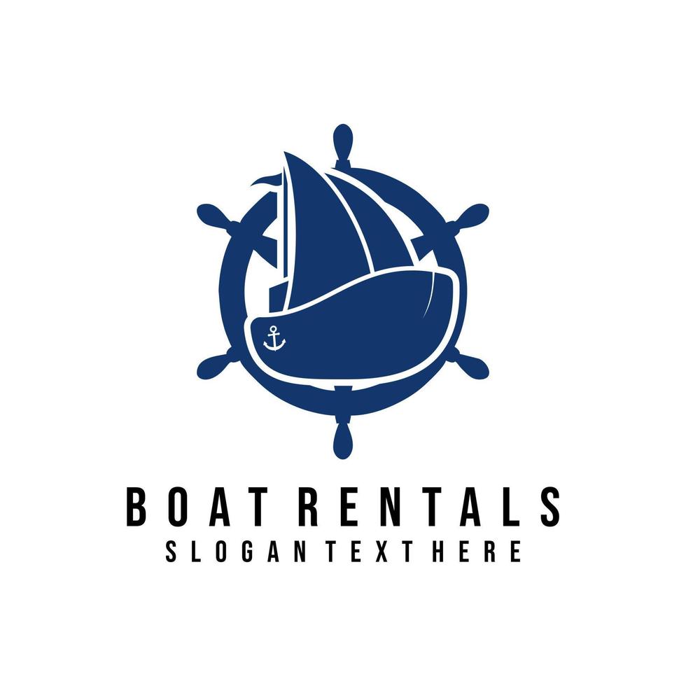 vector de diseño de logotipo de alquiler de barcos