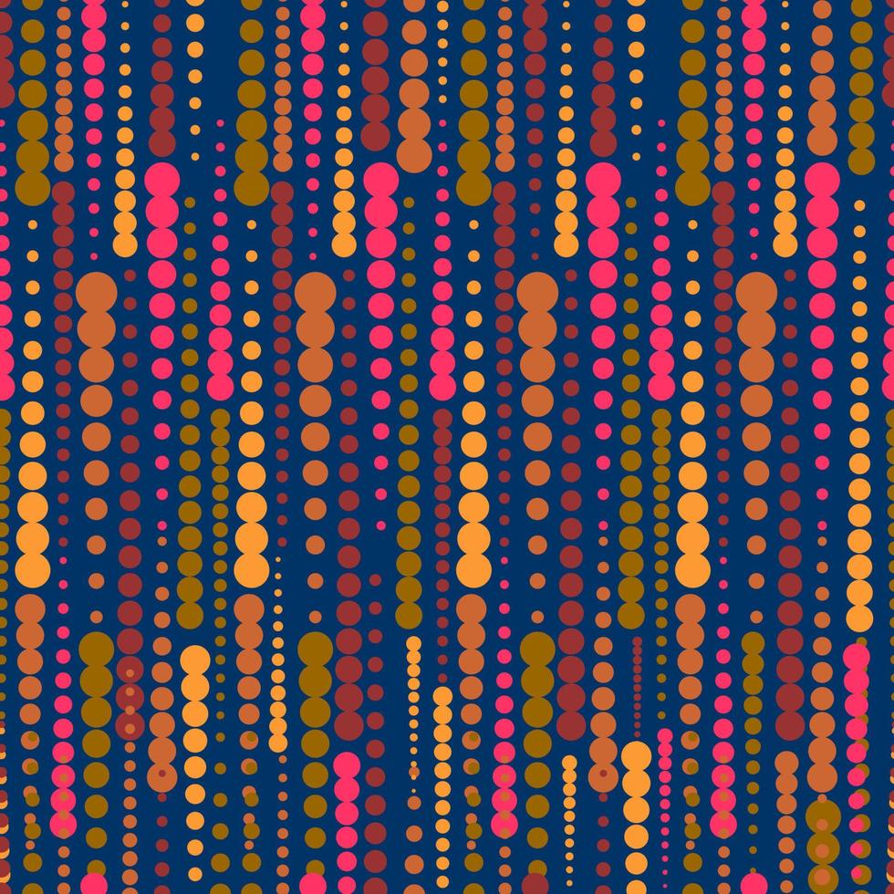 Seamless vector vertical circles repeat geometric pattern. Retro style 60s background. For design, fabric, textile, packaging, cover, advertising banner, etc.