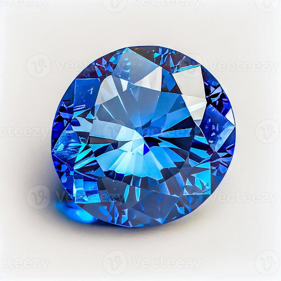 Sapphire gemstone isolated on white background for jewelry shop. Beauty close up shot. photo