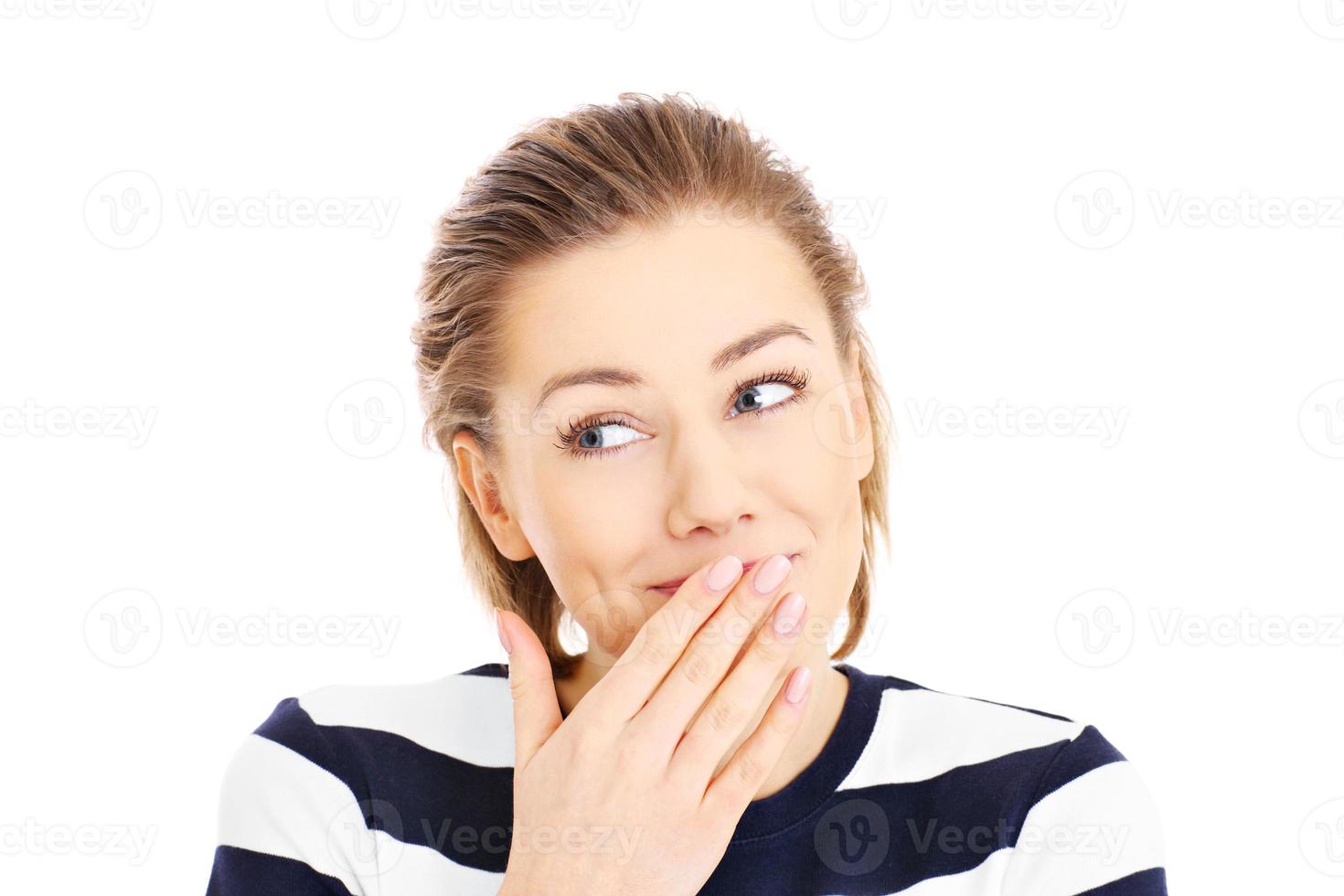 Woman with Oops pose photo