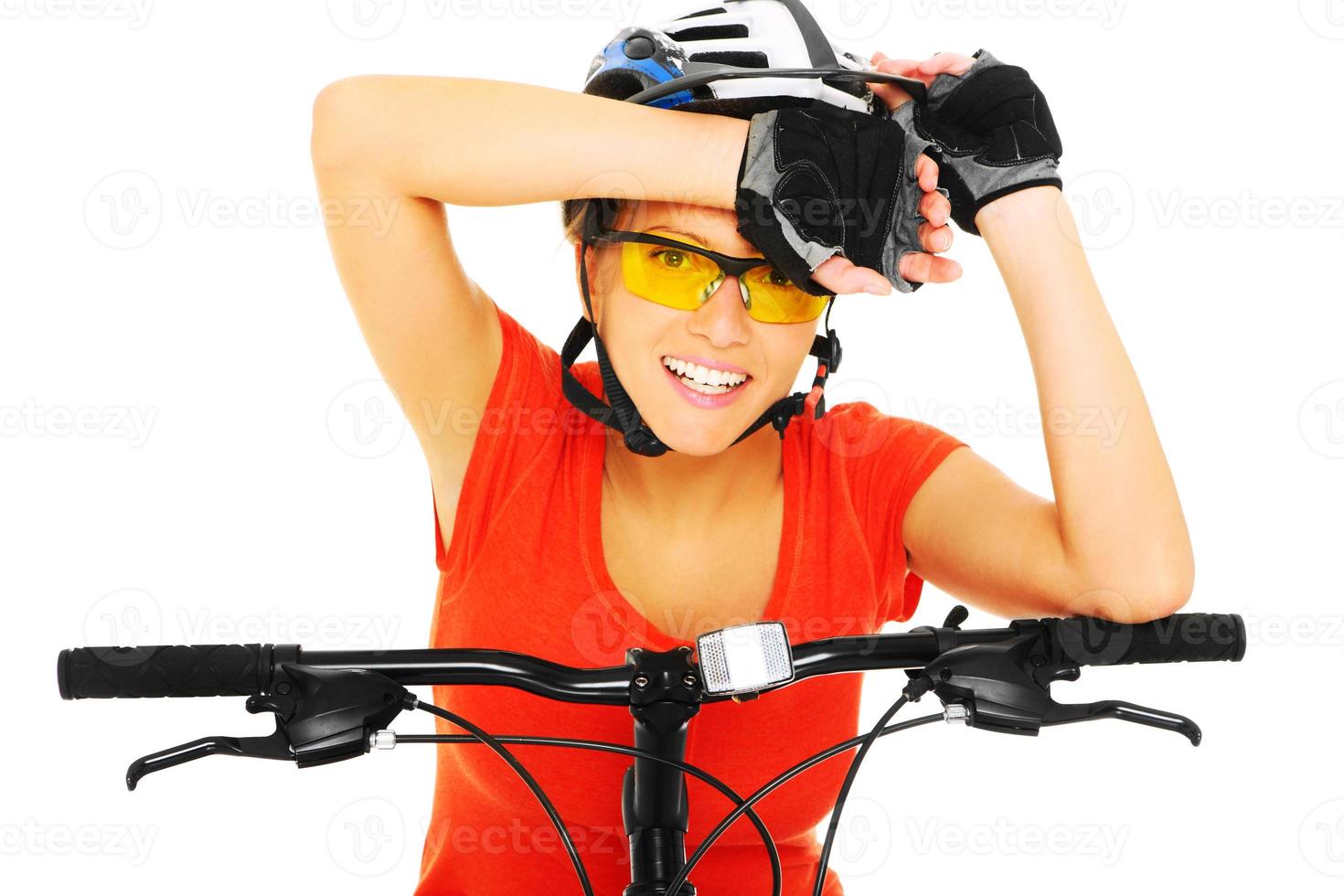 Woman on a bicycle photo