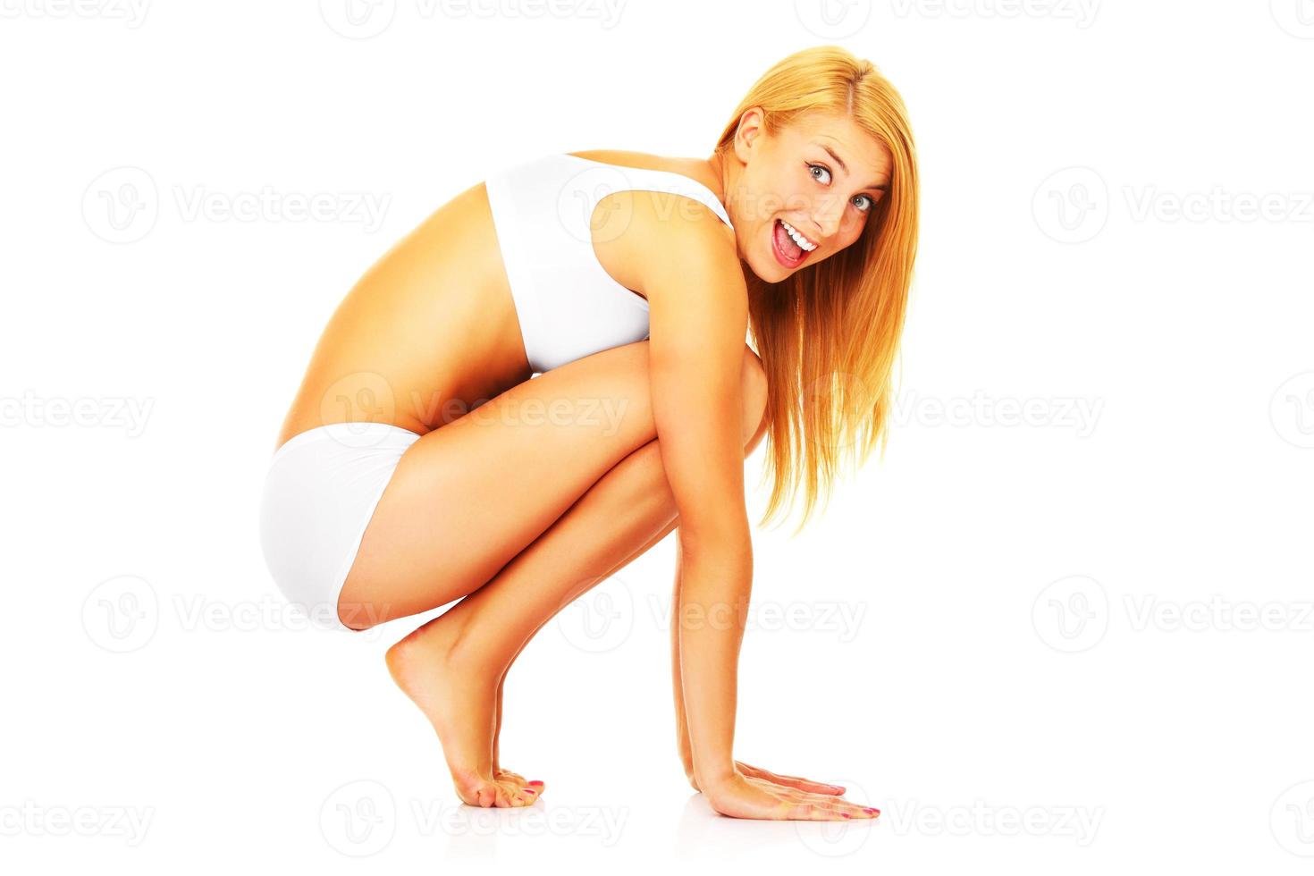 Blond woman for wellness concept photo