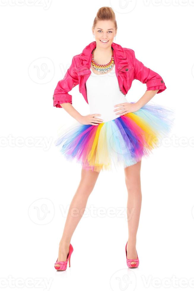 Colorful ballerina posing photo