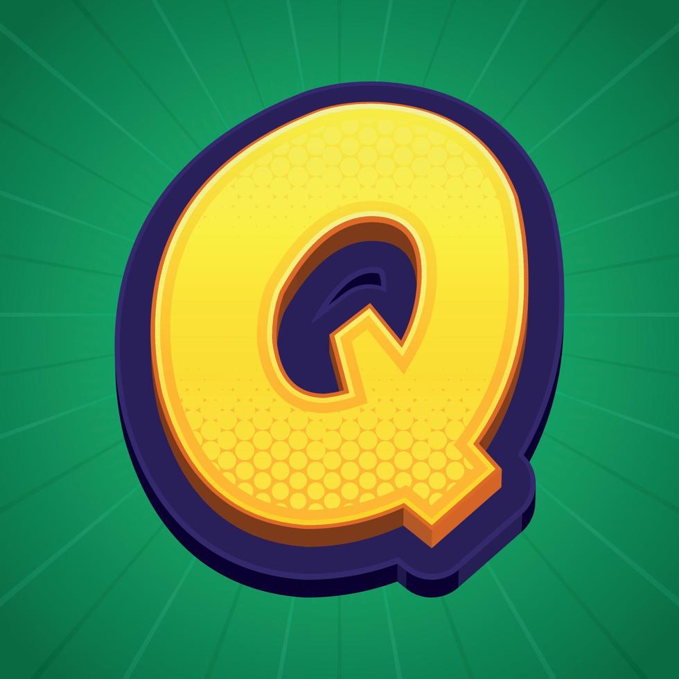 3d illustration of letter q vector