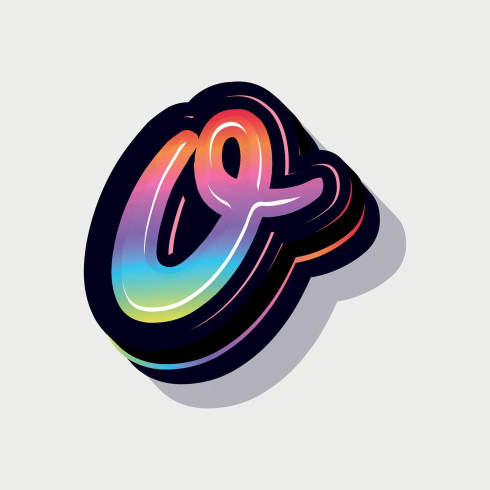 Paint style 3d small letter o vector