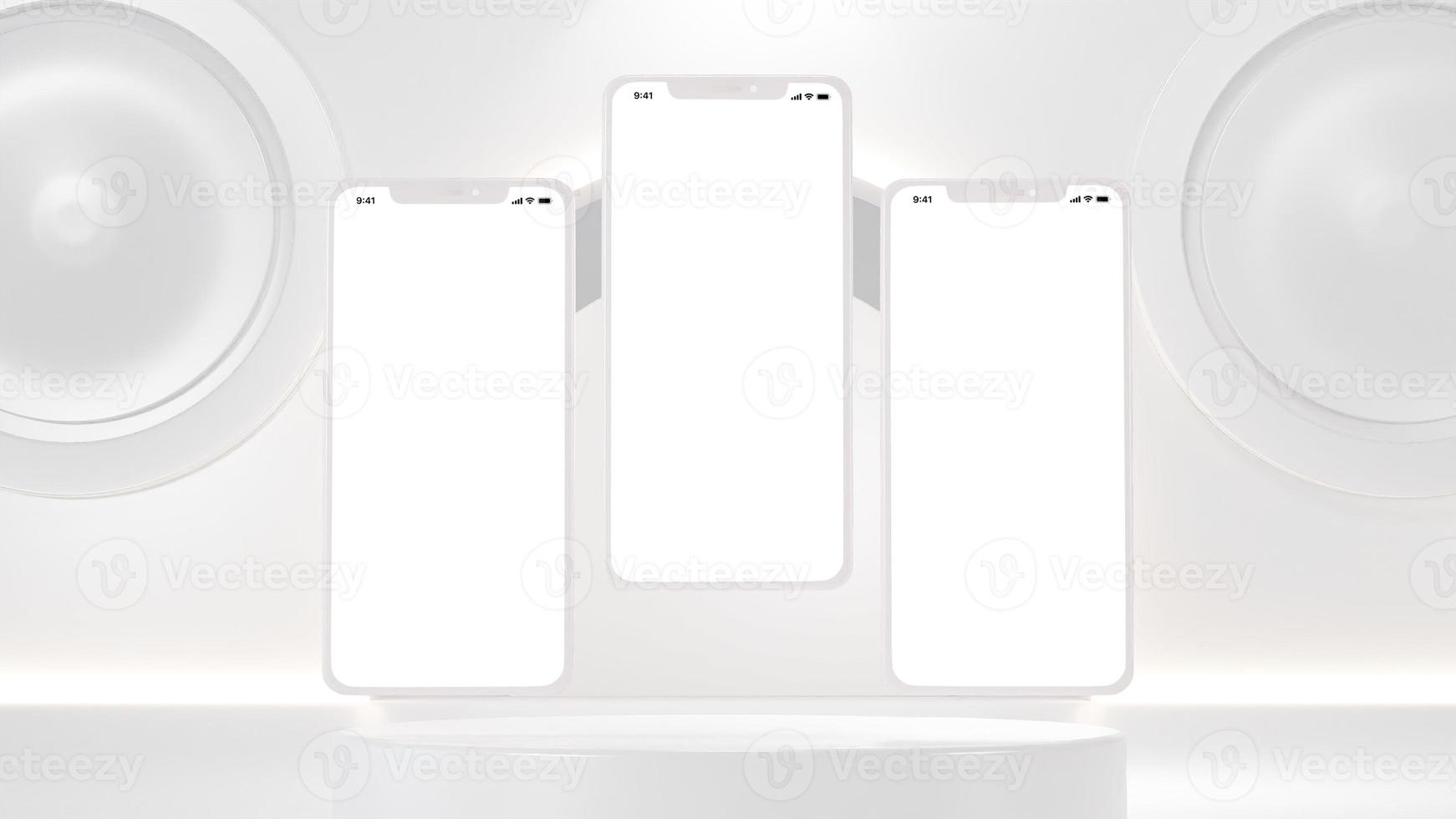 Clay phone scene ui ux display photo