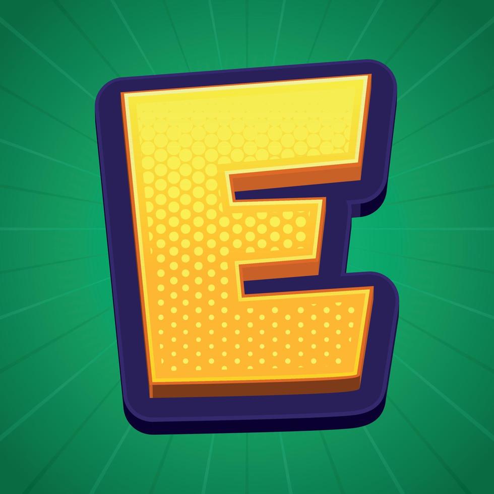 3d illustration of letter e vector