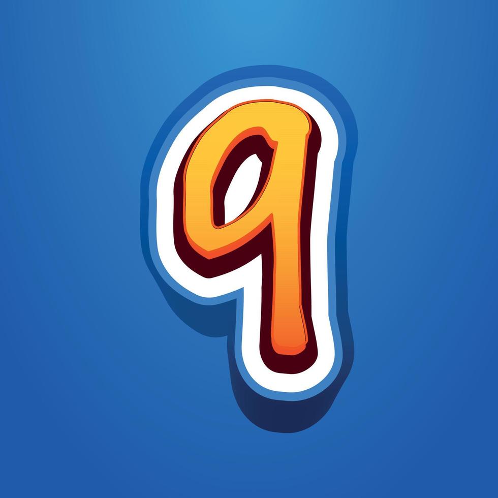 3d illustration of small letter q vector