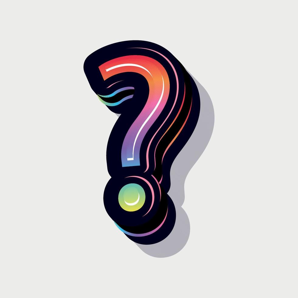 Paint style 3d question mark vector