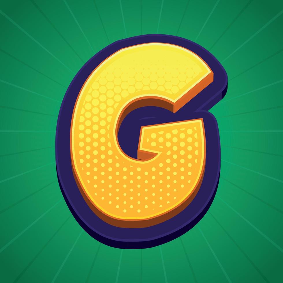 3d illustration of letter g vector