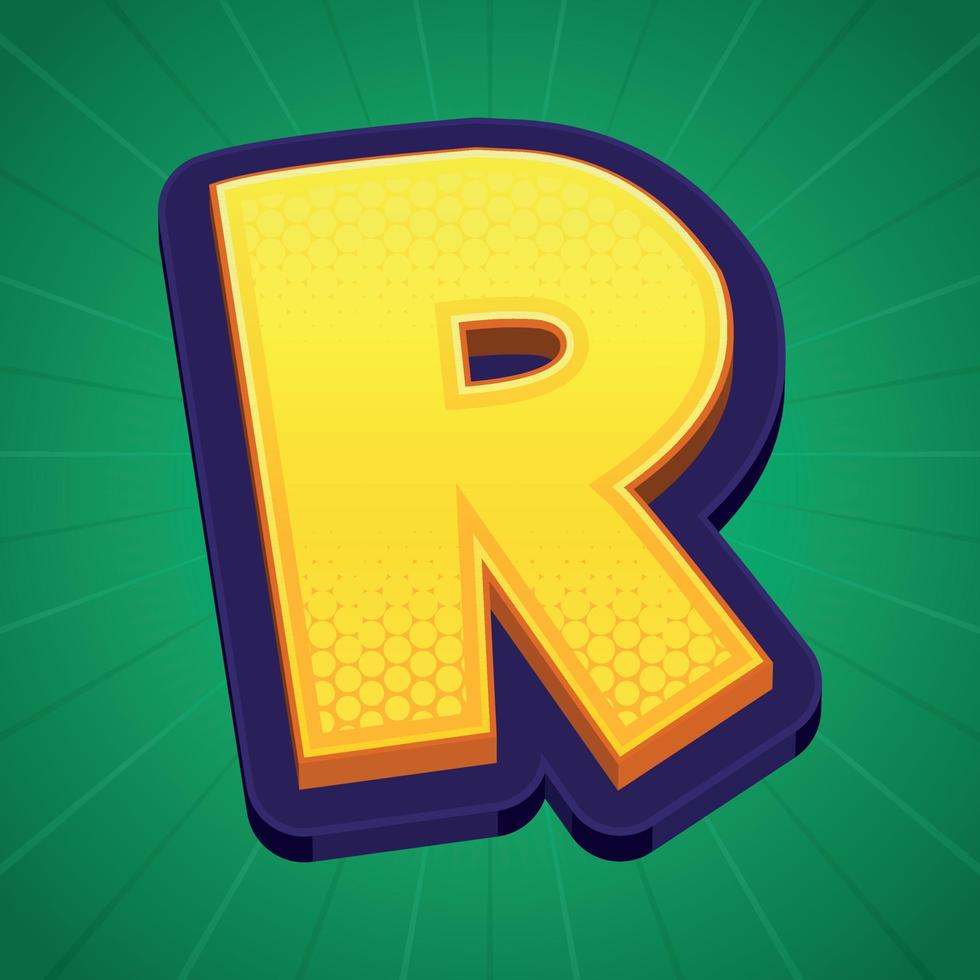 3d illustration of letter r vector