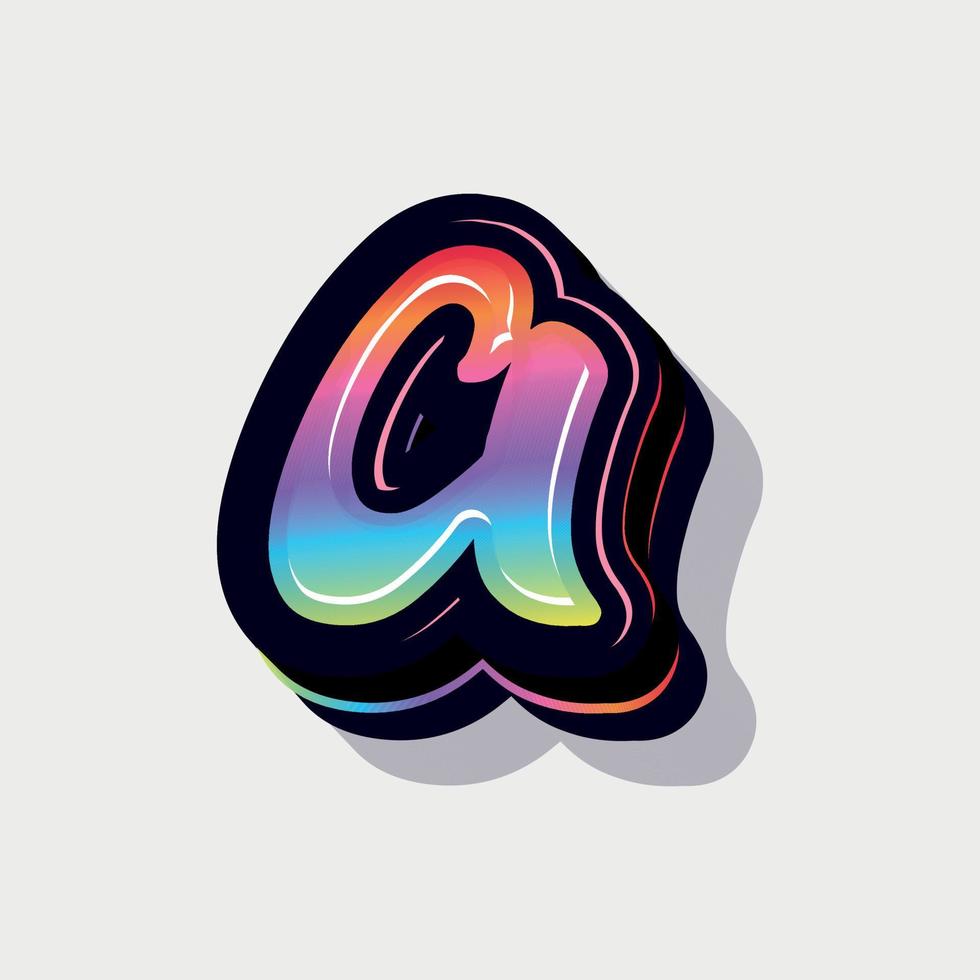Paint style 3d small letter a vector