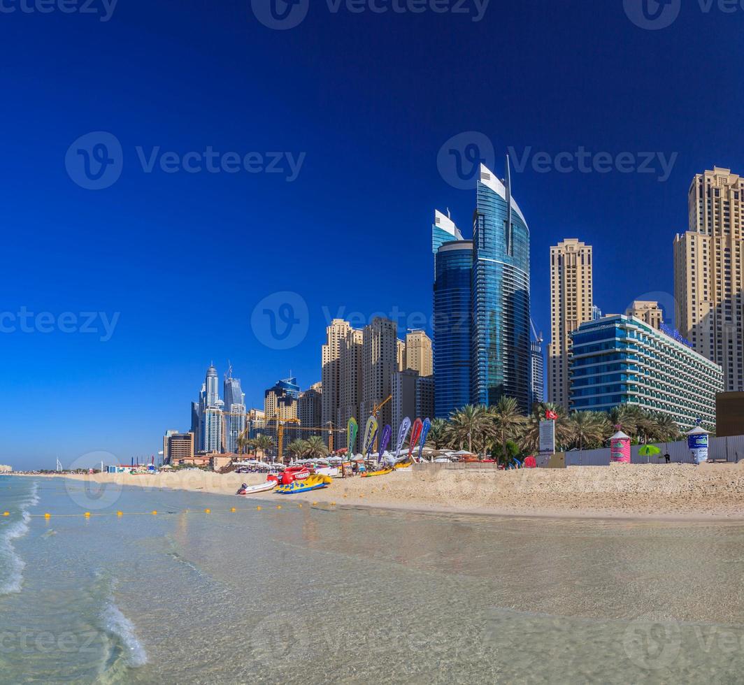 View on Marina district of Dubai from open beach photo