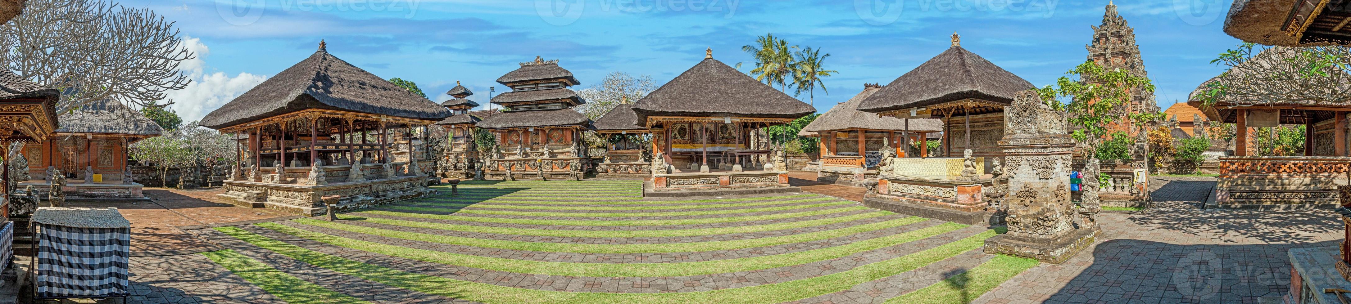 Panoramic picture of a typical hindu monastery on the indonesian island bali photo