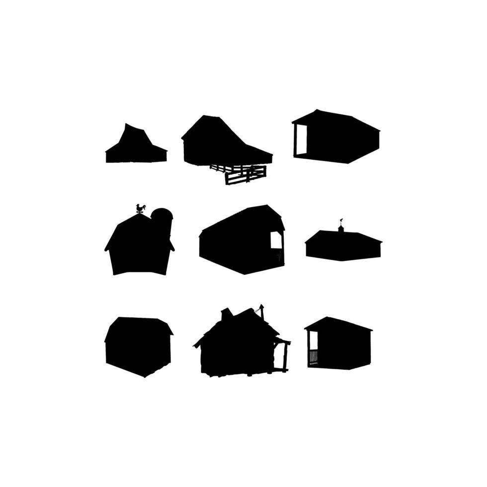 diseño de ilustración de conjunto de casa de granero vector