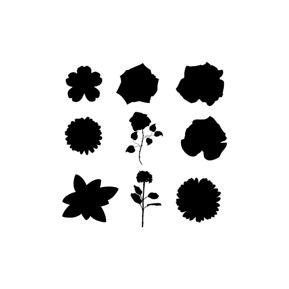 flower beauty icon set silhouette 16748305 Vector Art at Vecteezy