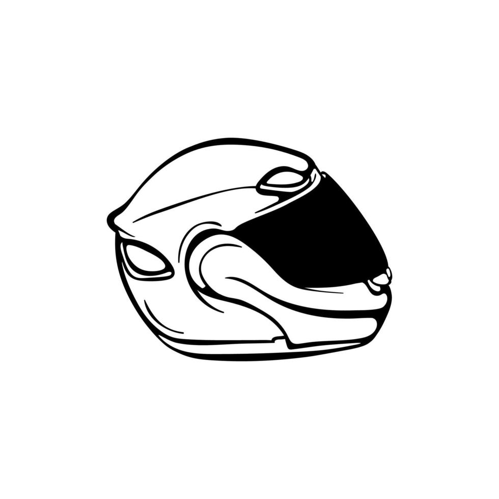 diseño de silueta de ilustración de protección de casco vector