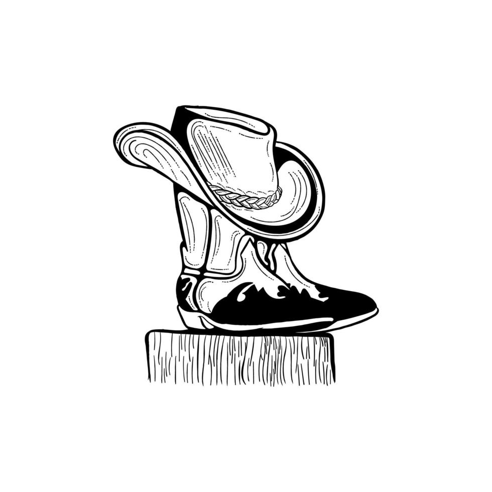 sombrero de vaquero ilustración vectorial diseño creativo vector