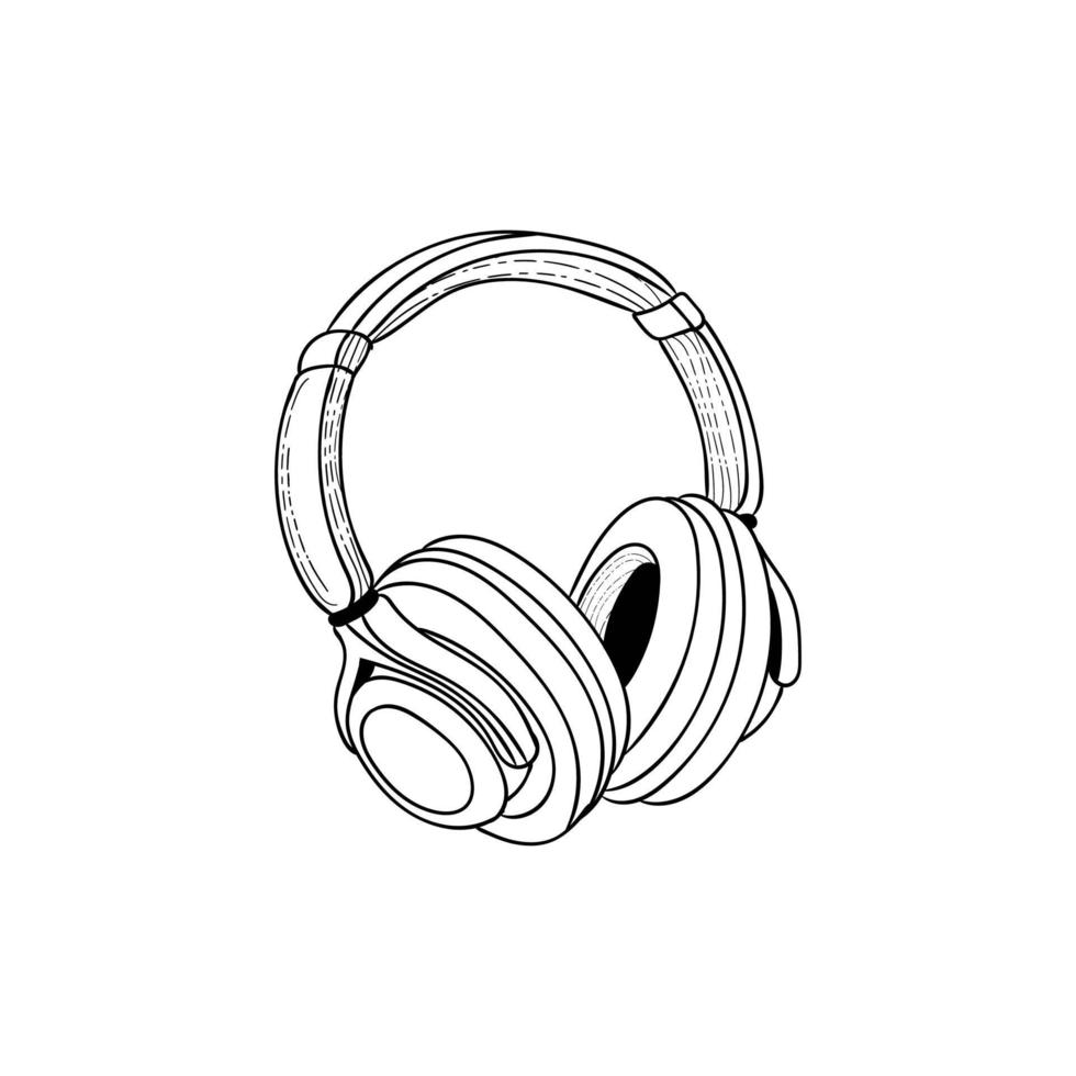 diseño creativo de ilustración de auriculares o auriculares vector