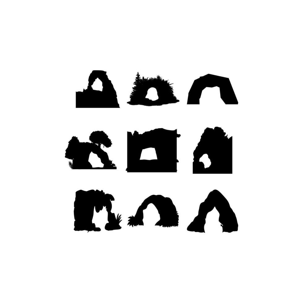 cave icon silhouette creative design vector