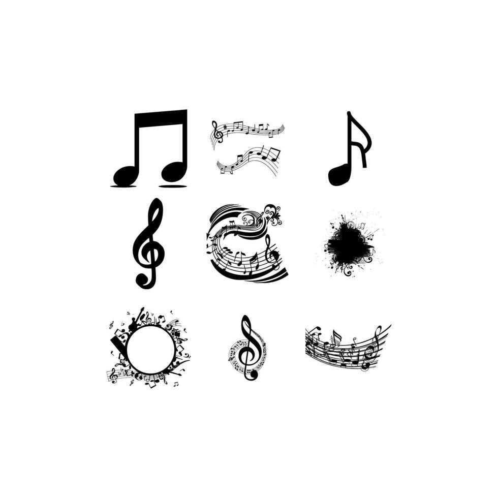 music note icon silhouette creative design vector