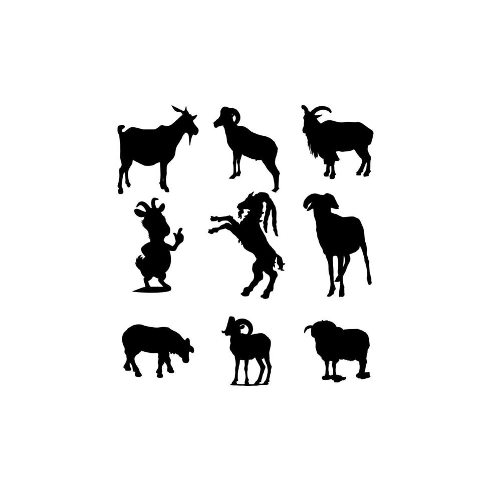 animal horn ram set icon vector