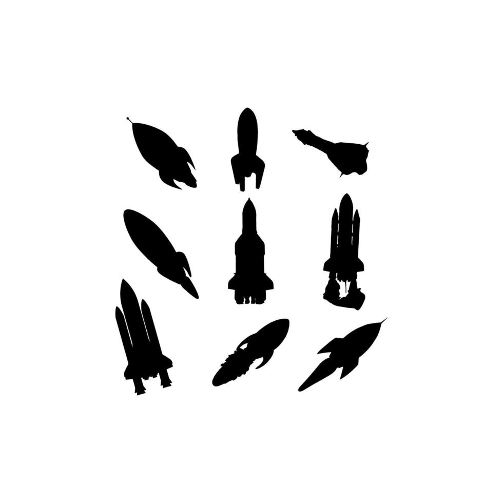 flying rocket illustration set design vector