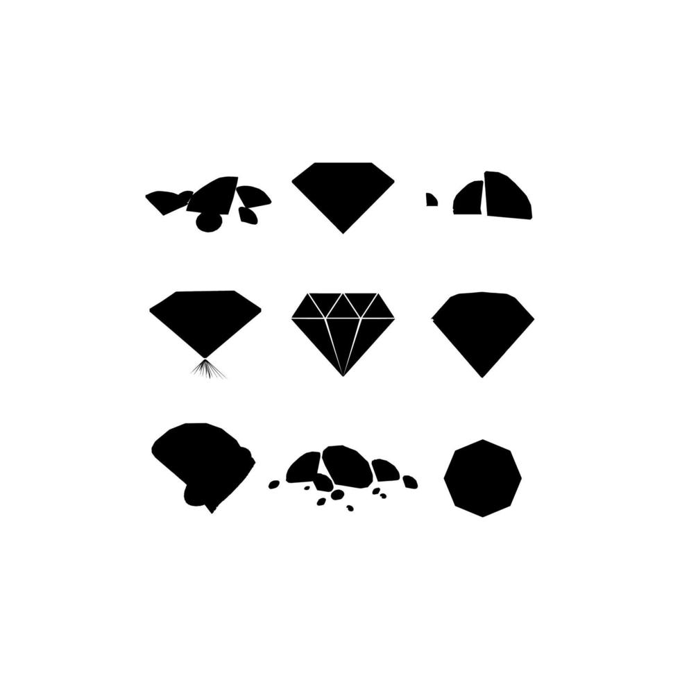 diseño de icono de conjunto de lujo de diamante vector
