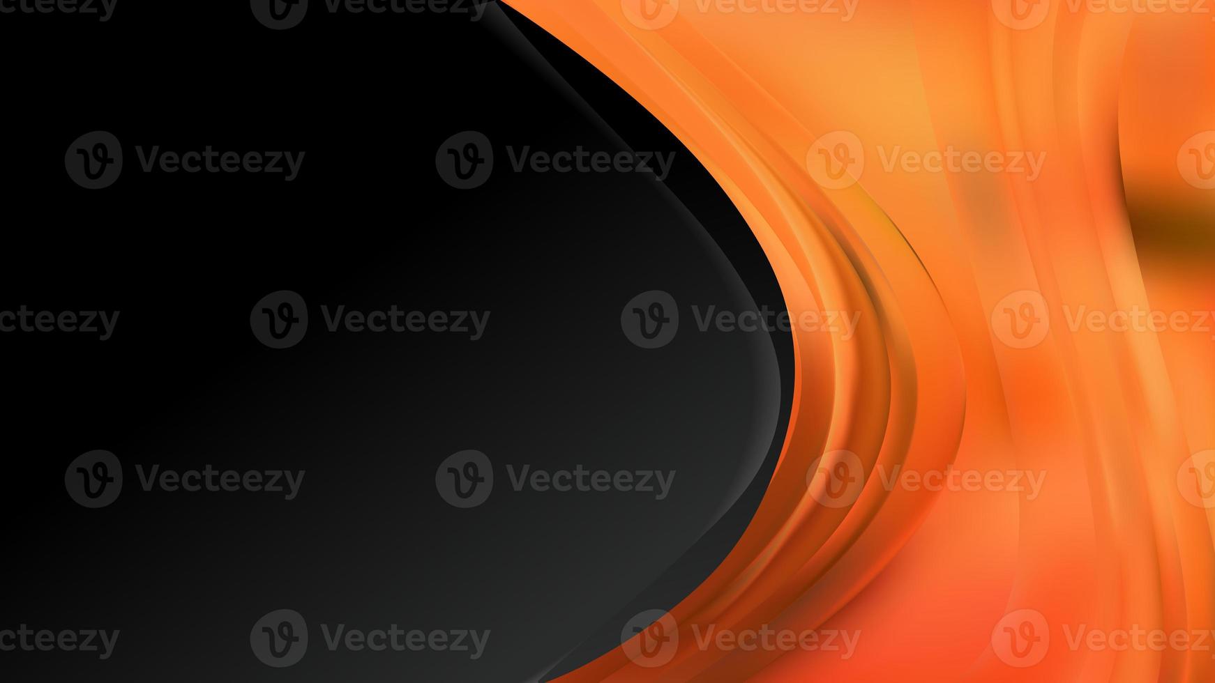Abstract Orange and Black Wave Business Background photo