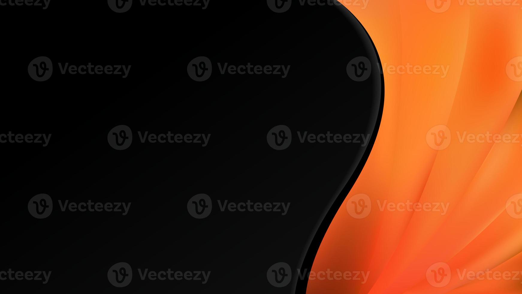 Abstract Orange and Black Wave Business Background photo
